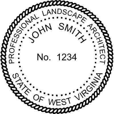 Landscape Architect Seal - Pre Inked Stamp - West Virginia